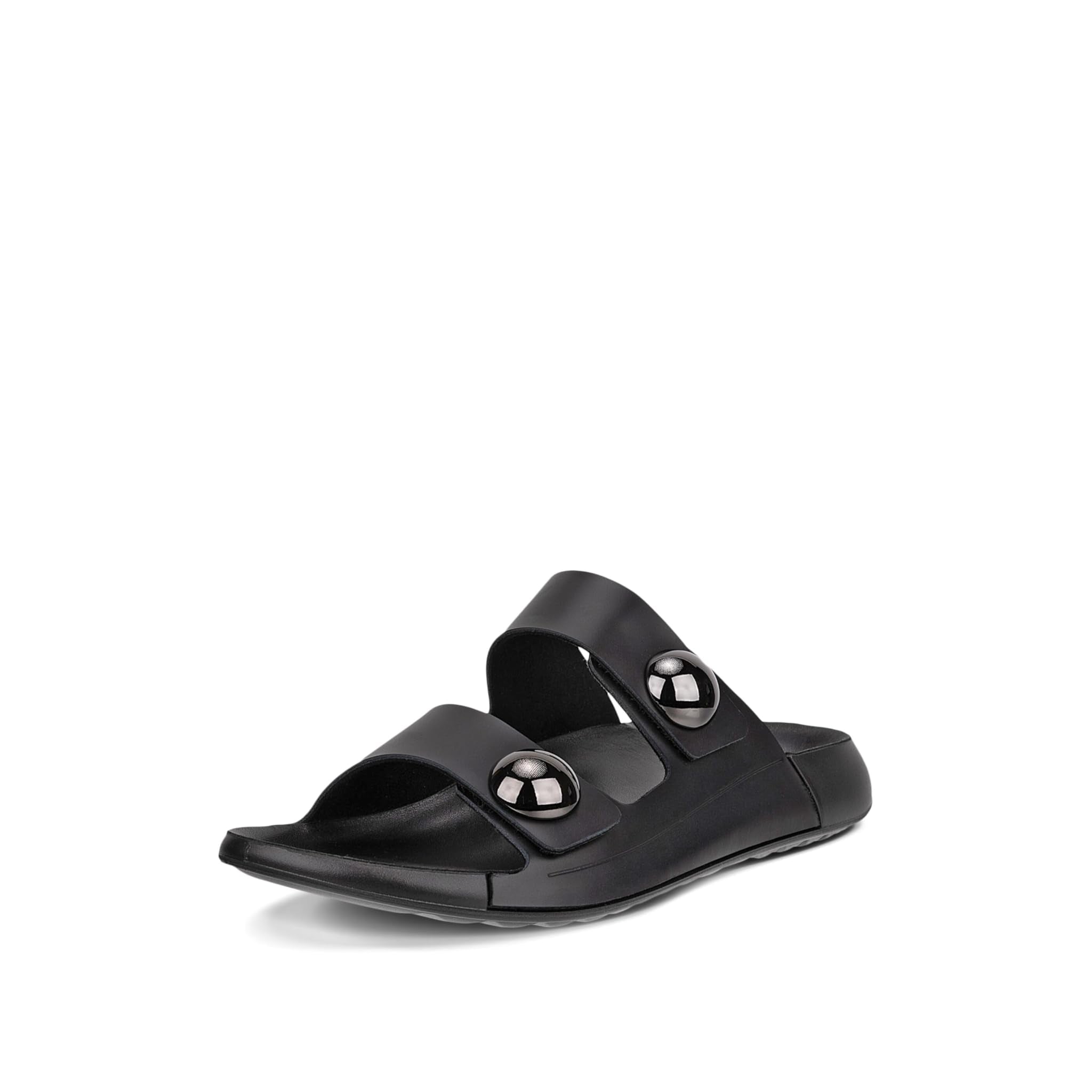 ECCO Women's Cozmo Two Band Button Slide Sandal - Black