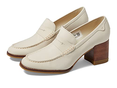 Sperry Women's Seaport Penny Heel Loafer, Ivory Embossed