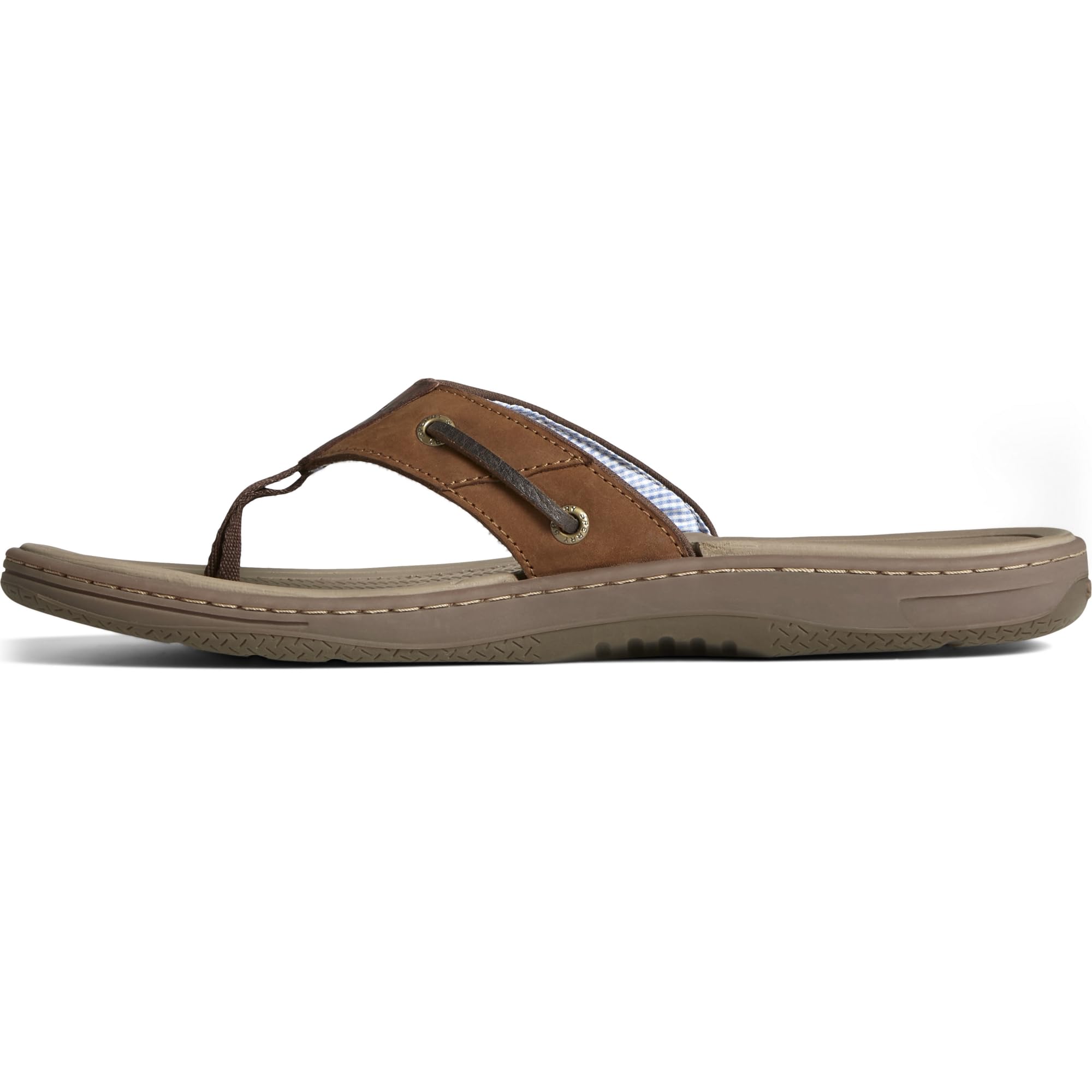 Sperry Mens Baitfish Thong Sandals, Brown/Buc Brown