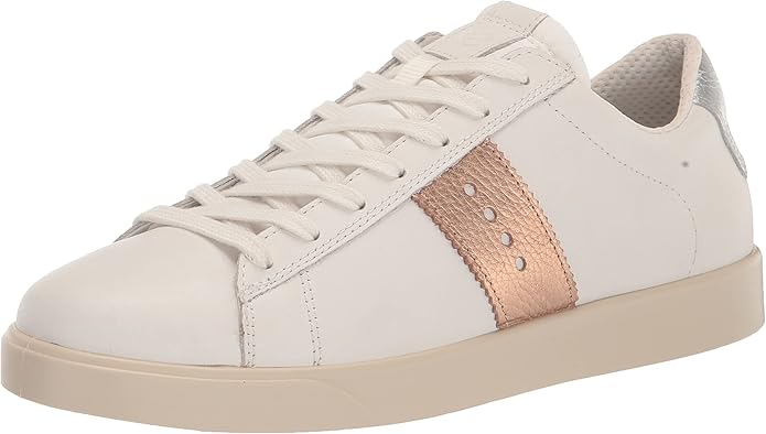 ECCO Women's Street LITE Retro Sneaker - White/Hammered Bronze/Pure White Silver