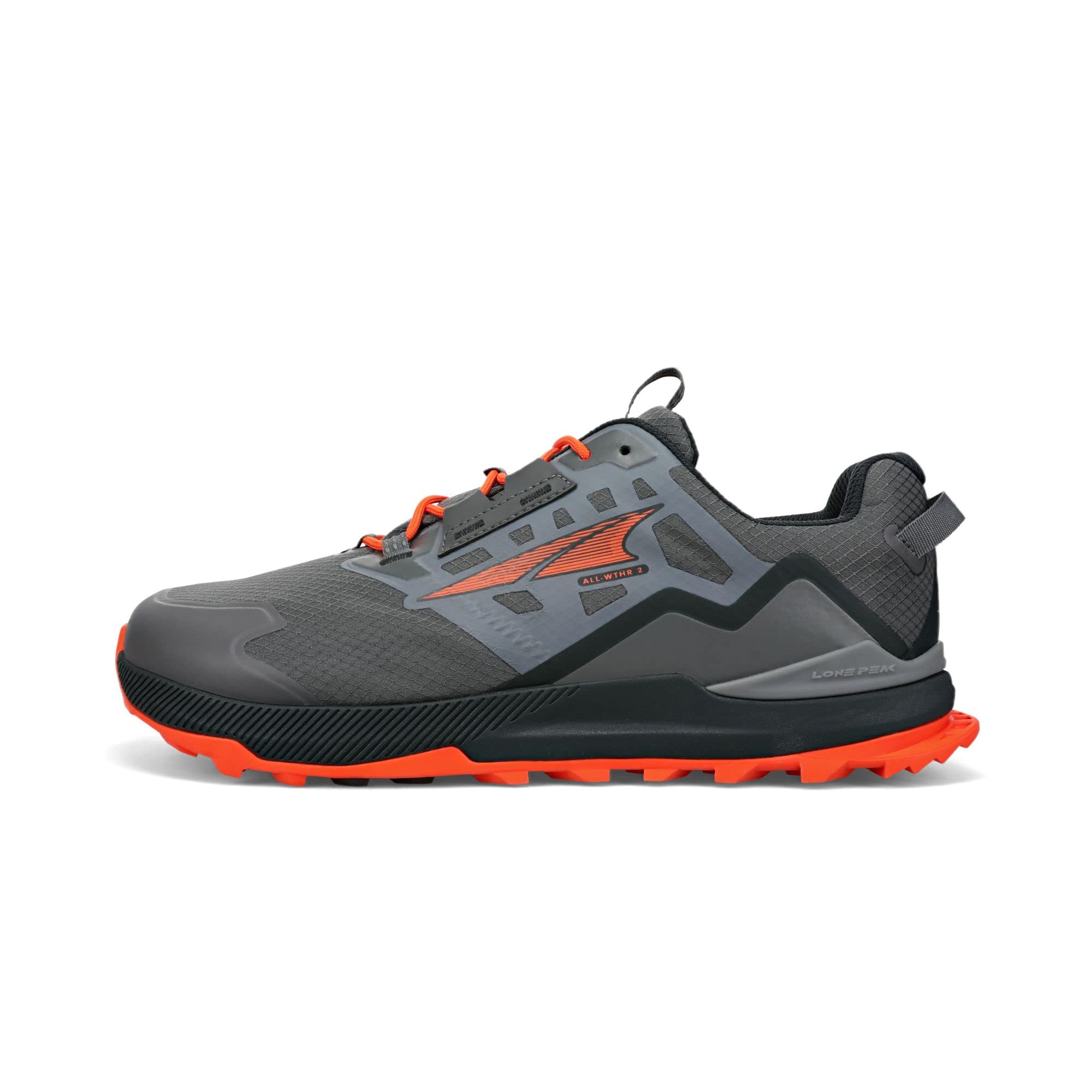 ALTRA Men's AL0A7R6J Lone Peak All WTHR Low 2 Trail Running Shoe, Gray/Orange