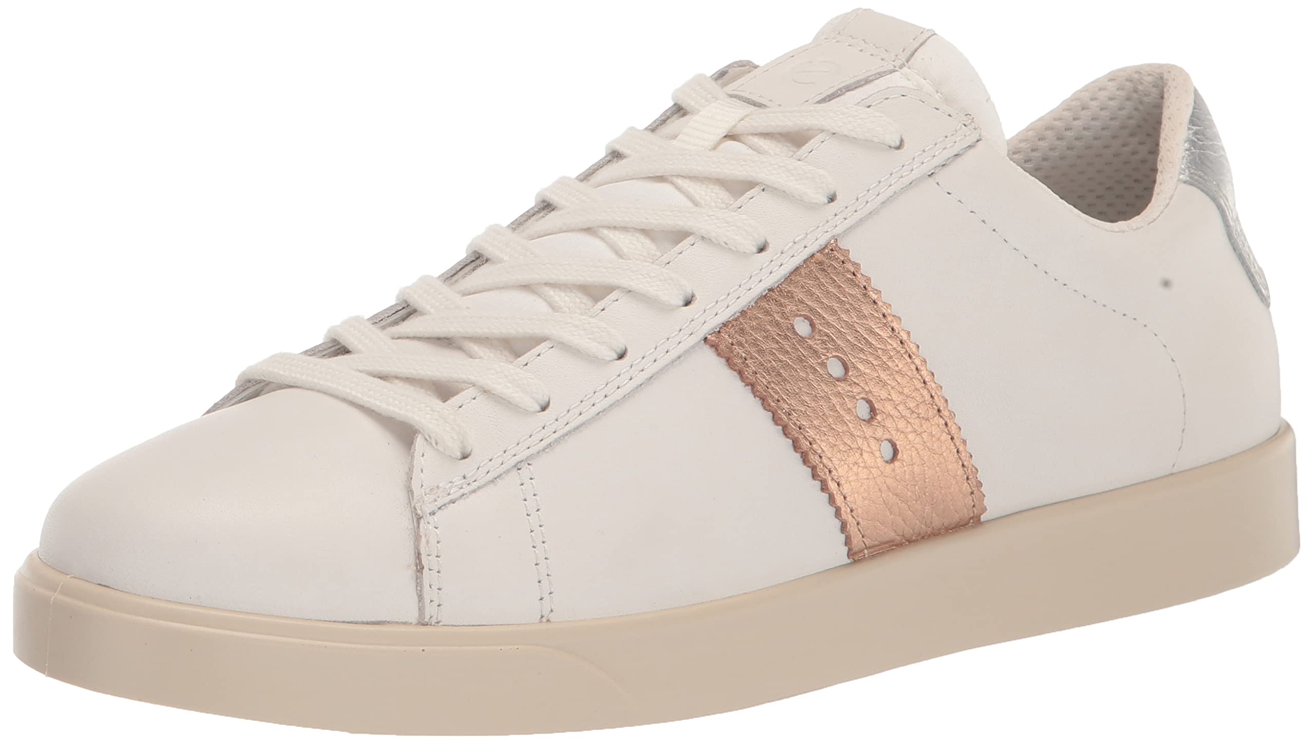 ECCO Women's Street LITE Retro Sneaker - White/Hammered Bronze/Pure White Silver