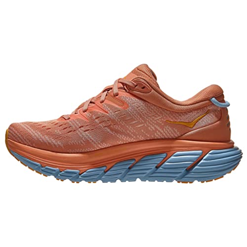 HOKA ONE ONE Womens Gaviota 4 Textile Synthetic Shell Coral Peach Parfait Trainers