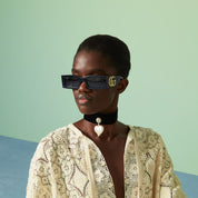 Gucci Rectangle Sunglasses Black - GG1425S