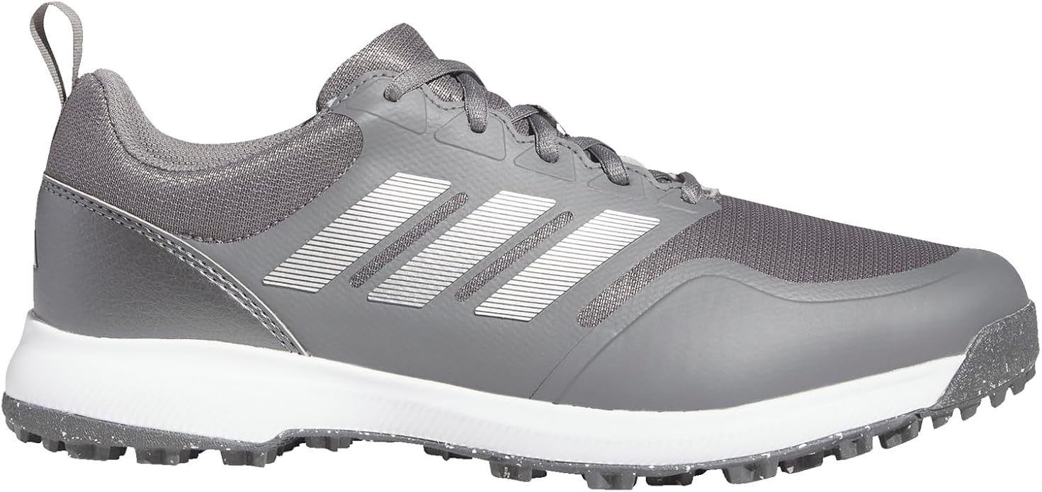 adidas Men's Tech Response Spikeless 3.0 Golf Shoes, Grey Four/Silver Metallic/Solar Gold, Wide