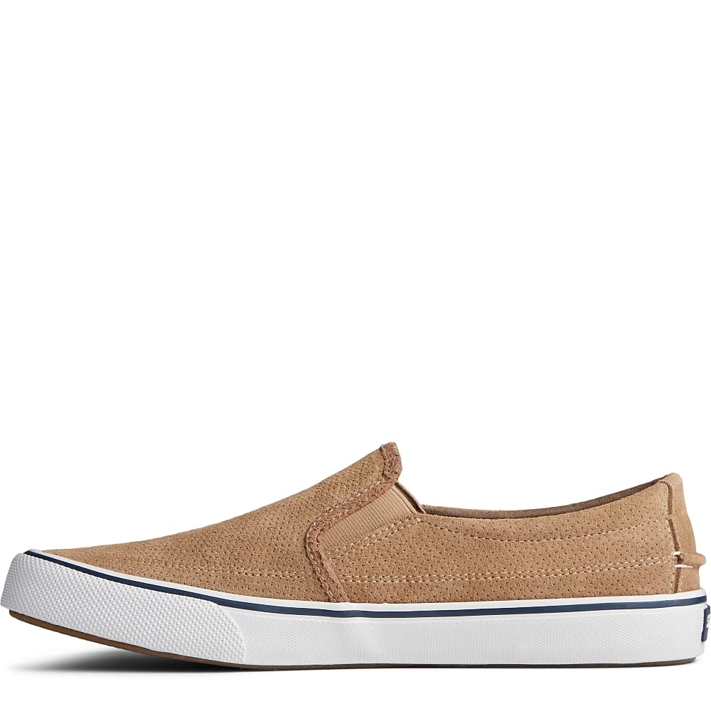 Sperry Men's Striper II Slip On Sneaker, Taupe Leather