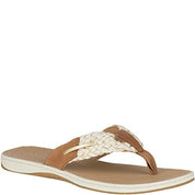 Sperry Womens Parrotfish Flip Flop, Sahara/Gold