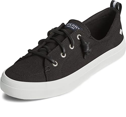 Sperry Womens Crest Vibe Linen Sneaker, Black