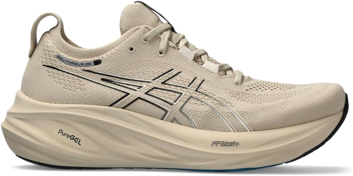 ASICS Men's Gel-Nimbus 26 Running Shoes, Feather Grey/Black