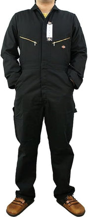 Dickies Men's Deluxe Long Sleeve Blended Coverall, Black