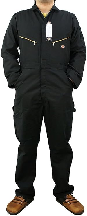 Dickies Men's Deluxe Long Sleeve Blended Coverall, Black