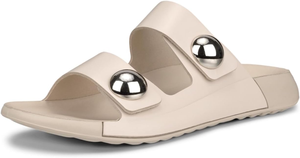 ECCO Women's Cozmo Two Band Button Slide Sandal - Limestone