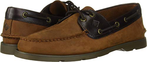 Sperry Mens Leeward 2-Eye Boat Shoe, Brown Buc/Brown