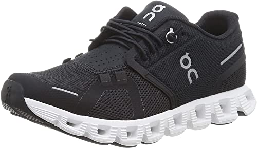 ON Men's Cloud 5 Sneakers, Black/White