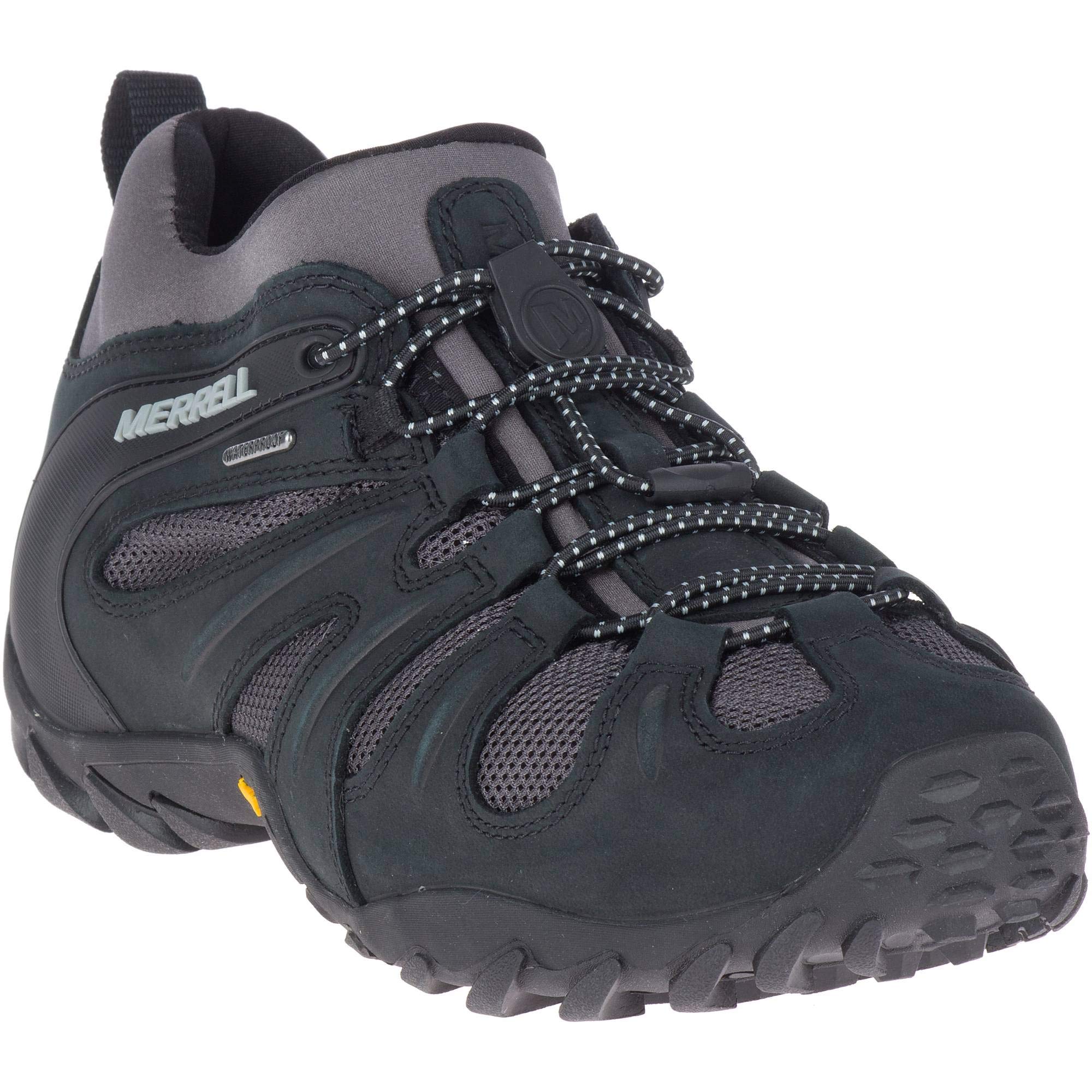 Merrell Men's Chameleon 8 Stretch Waterproof Hiking Shoe, Black/Grey