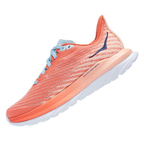 HOKA ONE ONE Womens Mach 5 Textile Camellia Peach Parfait Trainers