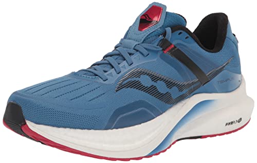 Saucony Men's Tempus Running Shoe Sneaker, Hydro/Poppy